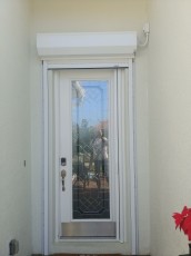 White-roll-down-front-door